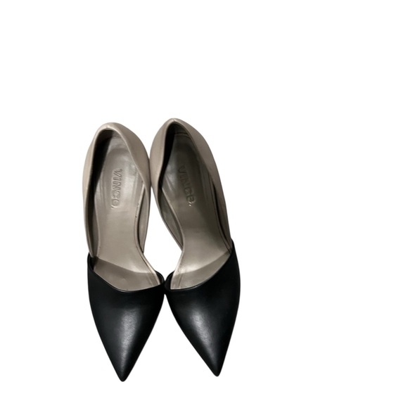 Vince Claire Choked Up Leather D'Orsay Heels 7m black/grey - Picture 2 of 7